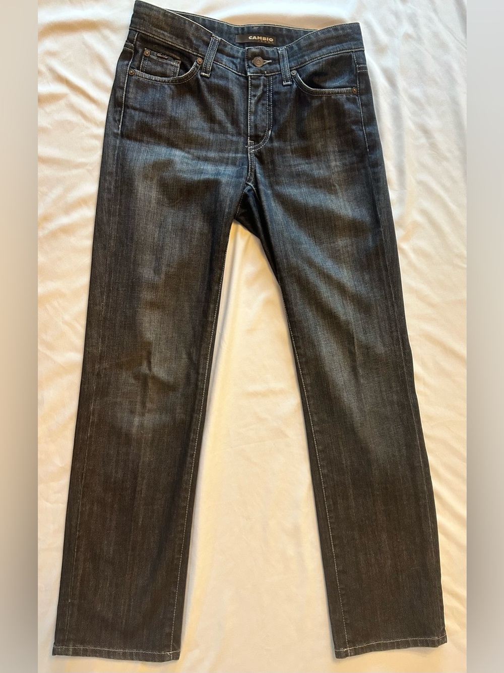 Cambio Norah Slim Jeans Size 36 Dark Wash Blue Stretch Straight Leg